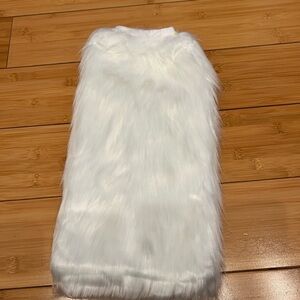 1 Pair Faux Fur White Leg Warmers For Women